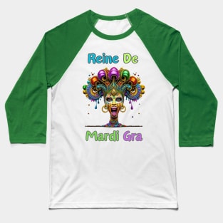 "Vintage Carnival Dreams: Mardi Gras Queen Bliss" - Cajun Party New Orleans Baseball T-Shirt